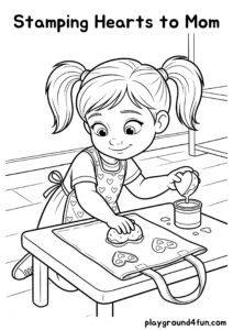 Coloring pages: Stamping Hearts to Mom pdf