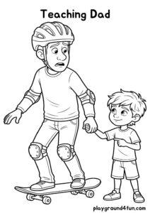Coloring pages: Teaching Dad pdf