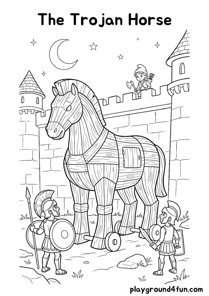 The Trojan Horse Coloring Pages
