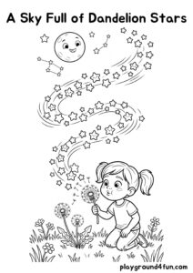 Coloring pages: A Sky Full of Dandelion Stars pdf