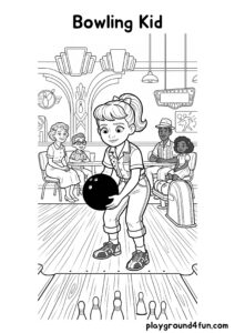 Coloring pages: Bowling Kid pdf