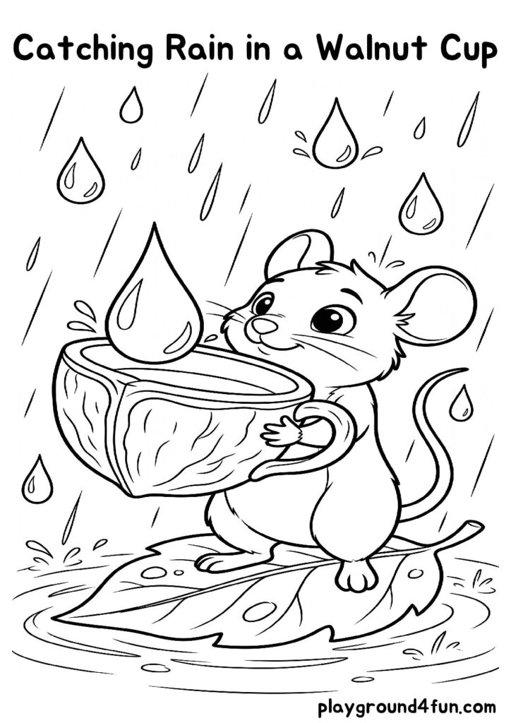 Catching Rain in a Walnut Cup Coloring Pages