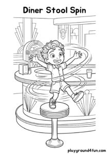 Coloring pages: Diner Stool Spin pdf
