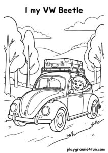 Coloring pages: I my VW Beetle pdf
