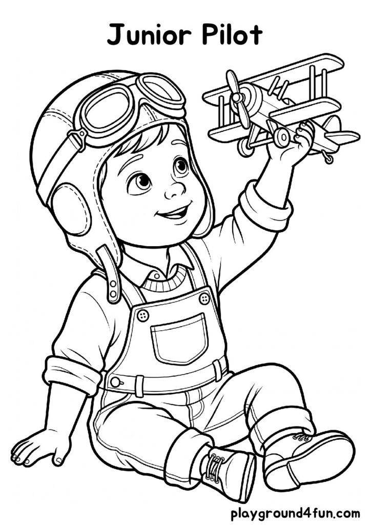 Junior Pilot Coloring Pages