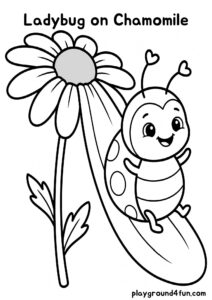 Coloring pages: Ladybug on Chamomile pdf