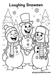 Coloring pages: Laughing Snowmen pdf