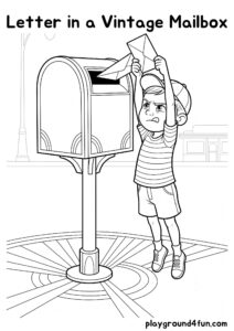 Coloring pages: Letter in a Vintage Mailbox pdf