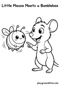 Coloring pages: Little Mouse Meets a Bumblebee pdf