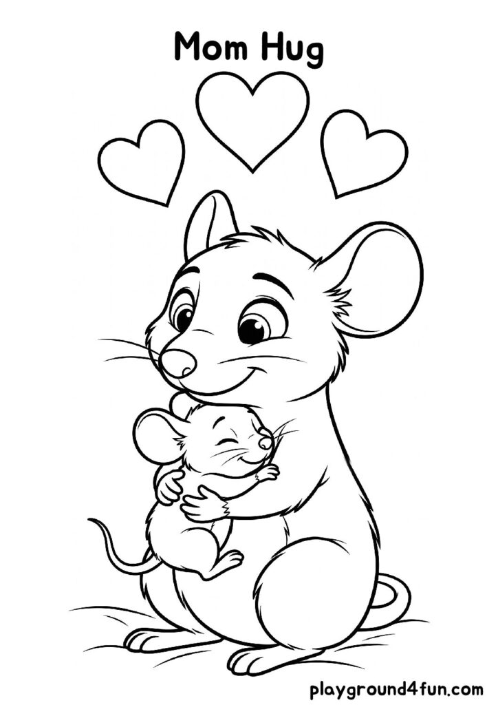 Mom Hug Coloring Pages