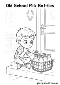 Coloring pages: Old School Milk Bottles pdf
