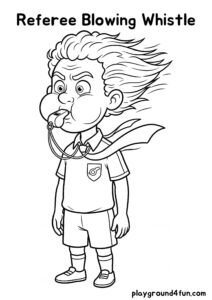 Coloring pages: Referee Blowing Whistle pdf