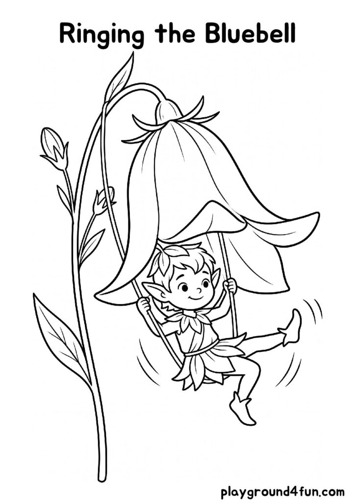 Ringing the Bluebell Coloring Pages