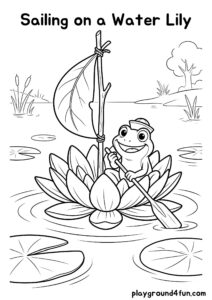 Coloring pages: Sailing on a Water Lily pdf