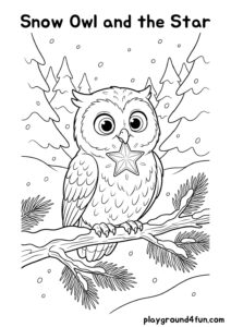 Coloring pages: Snow Owl and the Star pdf