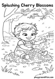 Coloring pages: Splashing Cherry Blossoms pdf