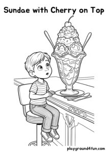 Coloring pages: Sundae with Cherry on Top pdf