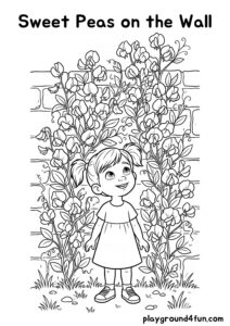 Coloring pages: Sweet Peas on the Wall pdf