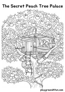 Coloring pages: The Secret Peach Tree Palace pdf