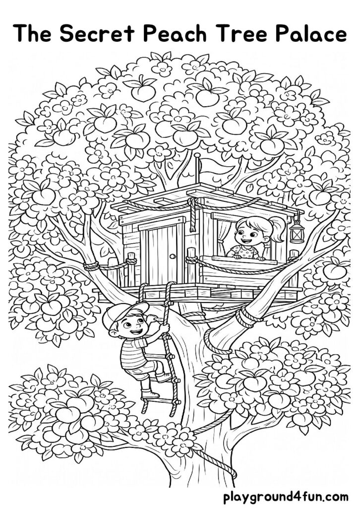 The Secret Peach Tree Palace Coloring Pages