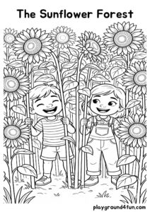 Coloring pages: The Sunflower Forest pdf