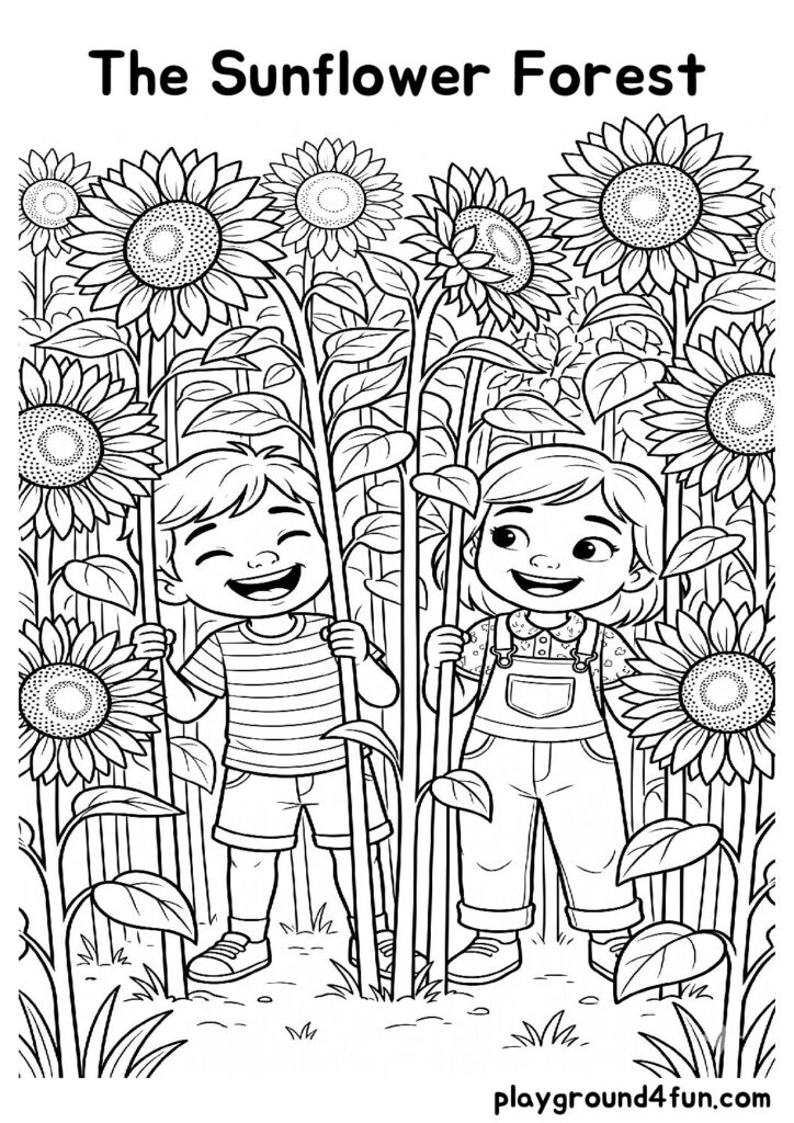 The Sunflower Forest Coloring Pages