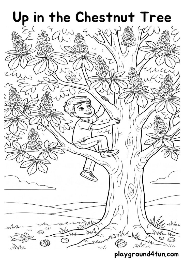 Up in the Chestnut Tree Coloring Pages