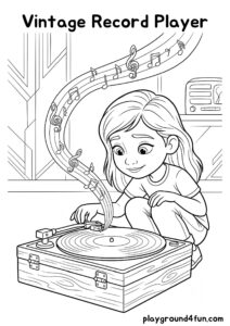 Coloring pages: Vintage Record Player pdf