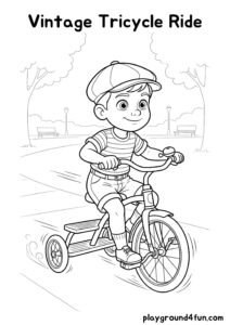 Coloring pages: Vintage Tricycle Ride pdf