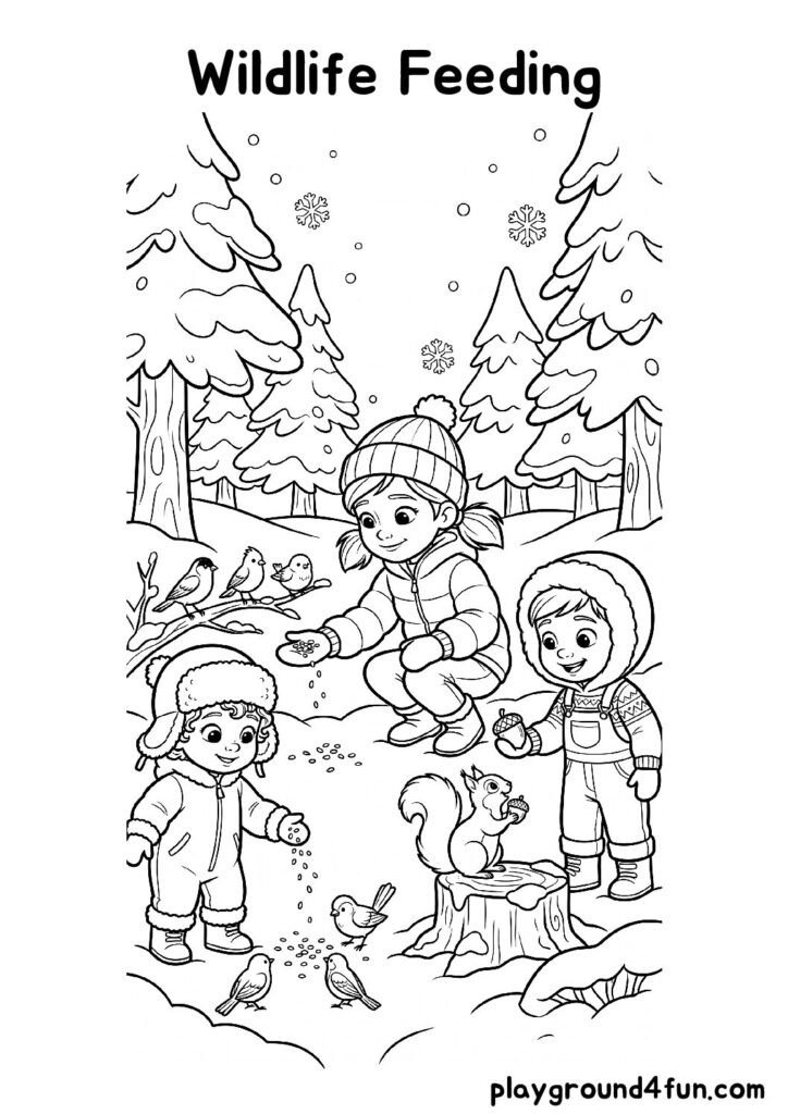 Wildlife Feeding Coloring Pages