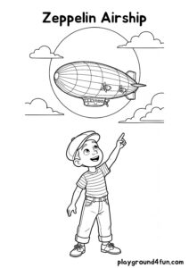 Coloring pages: Zeppelin Airship pdf