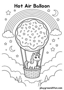 Coloring pages: Hot Air Balloon pdf