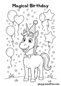 Coloring pages: Magical Birthday pdf