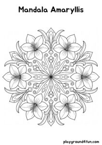Coloring pages: Mandala Amaryllis pdf
