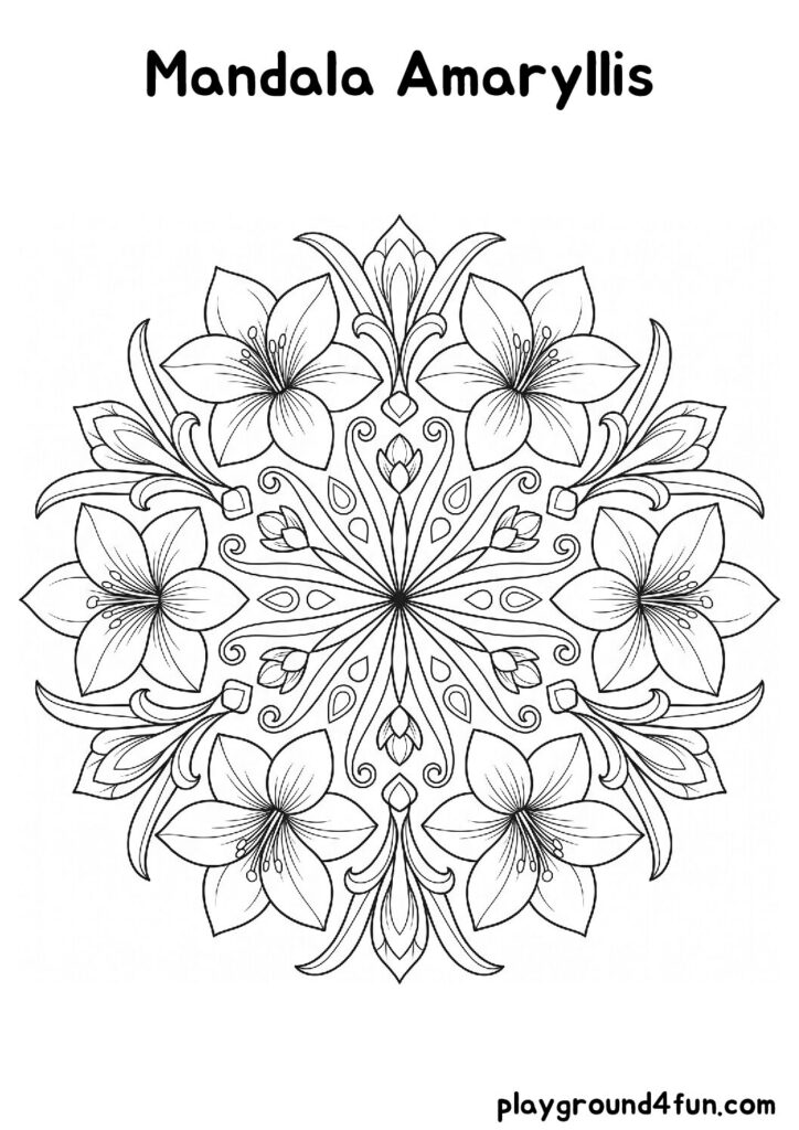Mandala Amaryllis Coloring Pages
