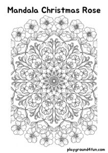 Coloring pages: Mandala Christmas Rose pdf