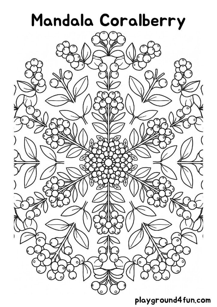 Mandala Coralberry Coloring Pages