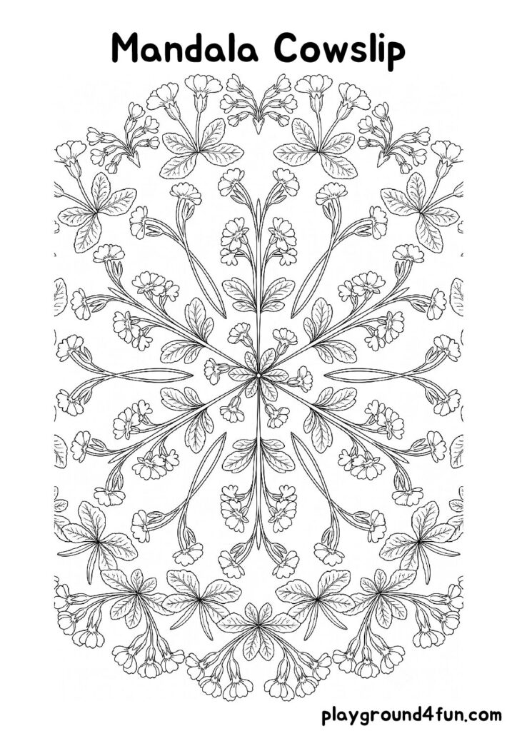 Mandala Cowslip Coloring Pages