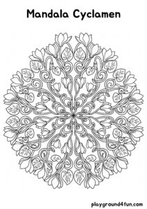 Coloring pages: Mandala Cyclamen pdf