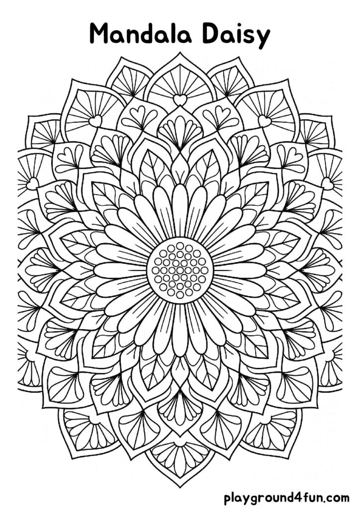 Mandala Daisy Coloring Pages