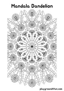 Coloring pages: Mandala Dandelion pdf
