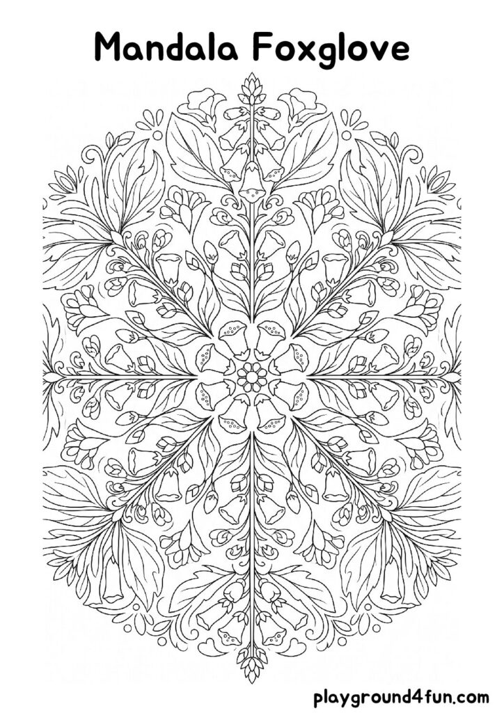 Mandala Foxglove Coloring Pages