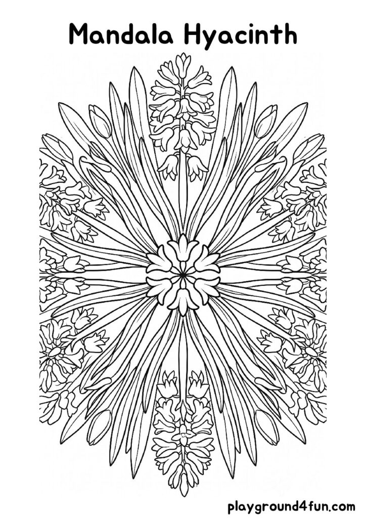Mandala Hyacinth Coloring Pages
