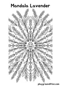 Coloring pages: Mandala Lavender pdf