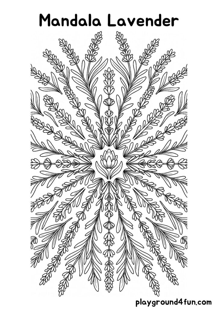 Mandala Lavender Coloring Pages