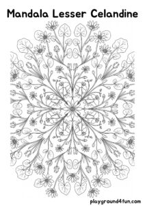 Coloring pages: Mandala Lesser Celandine pdf
