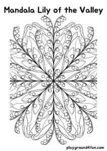 Coloring pages: Mandala Lily of the Valley pdf