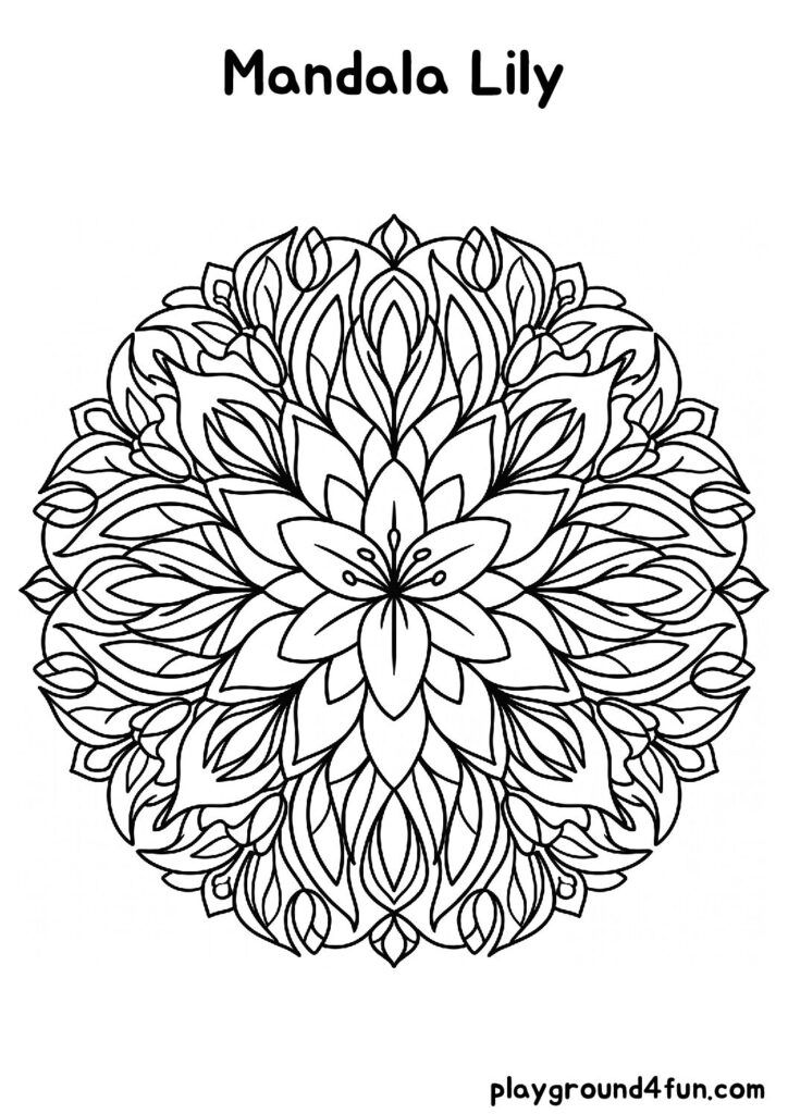 Mandala Lily Coloring Pages