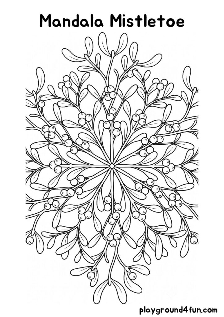 Mandala Mistletoe Coloring Pages