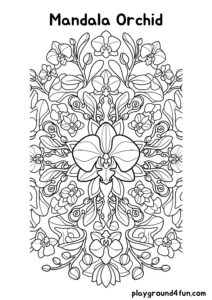 Coloring pages: Mandala Orchid pdf